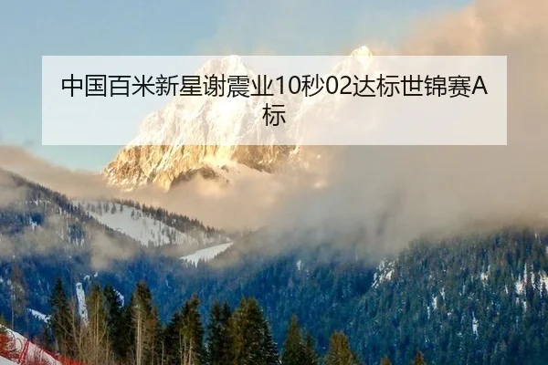 中国百米新星谢震业10秒02达标世锦赛A标
